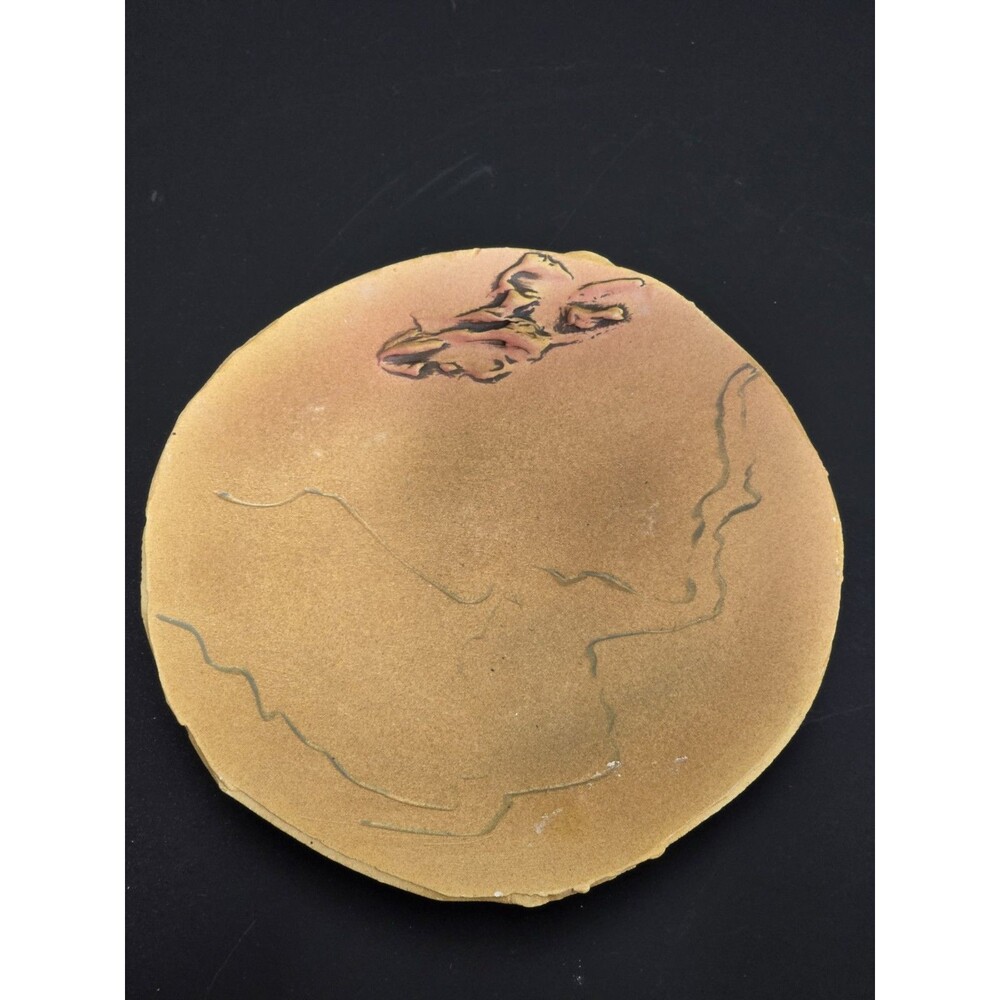 Vintage Studio Pottery Plate Signed Hannah Australia Nude Art Wall Decor 8”